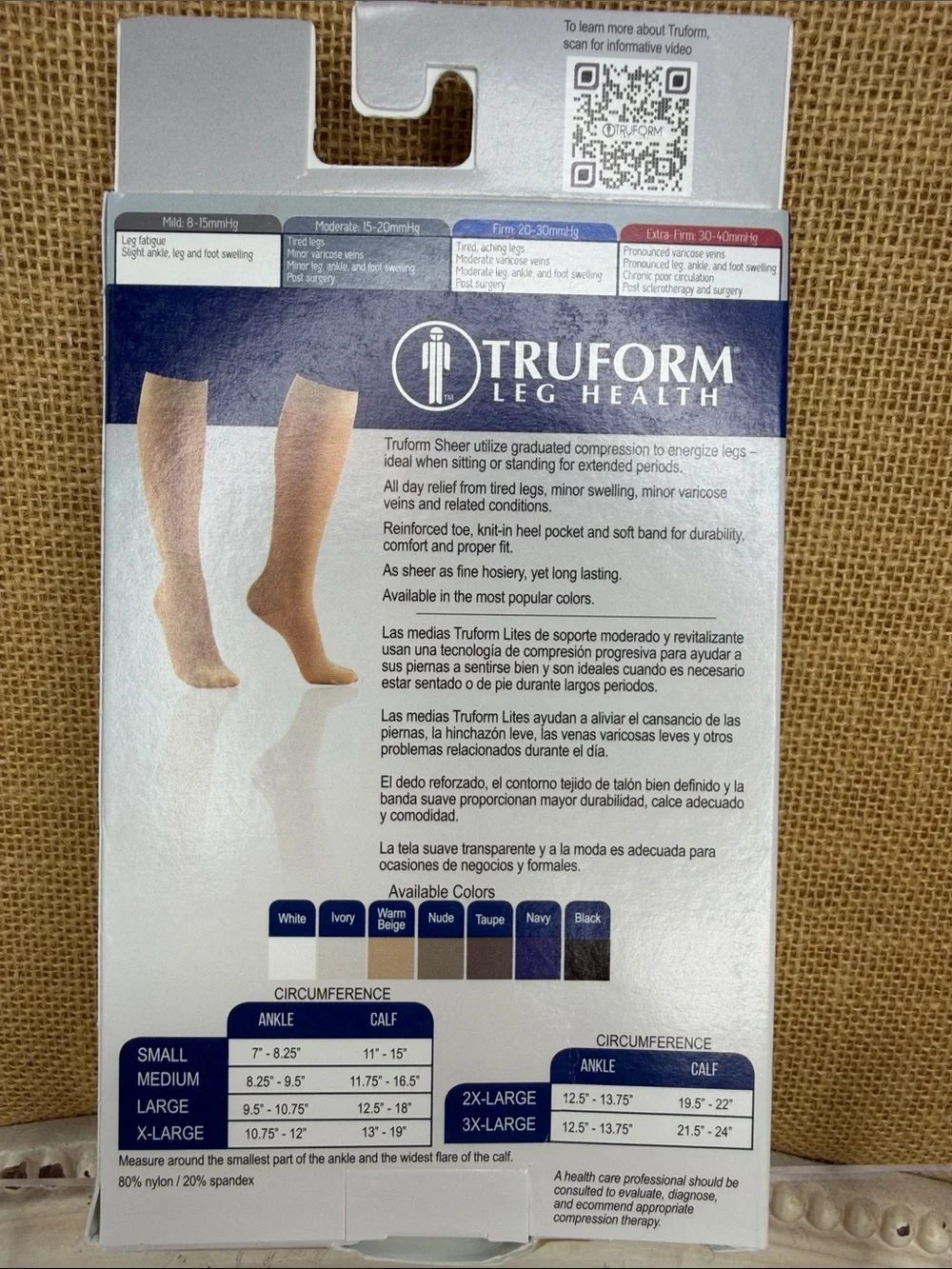 Truform Lites Ladies' Sheer Knee Highs - Taupe (Large)